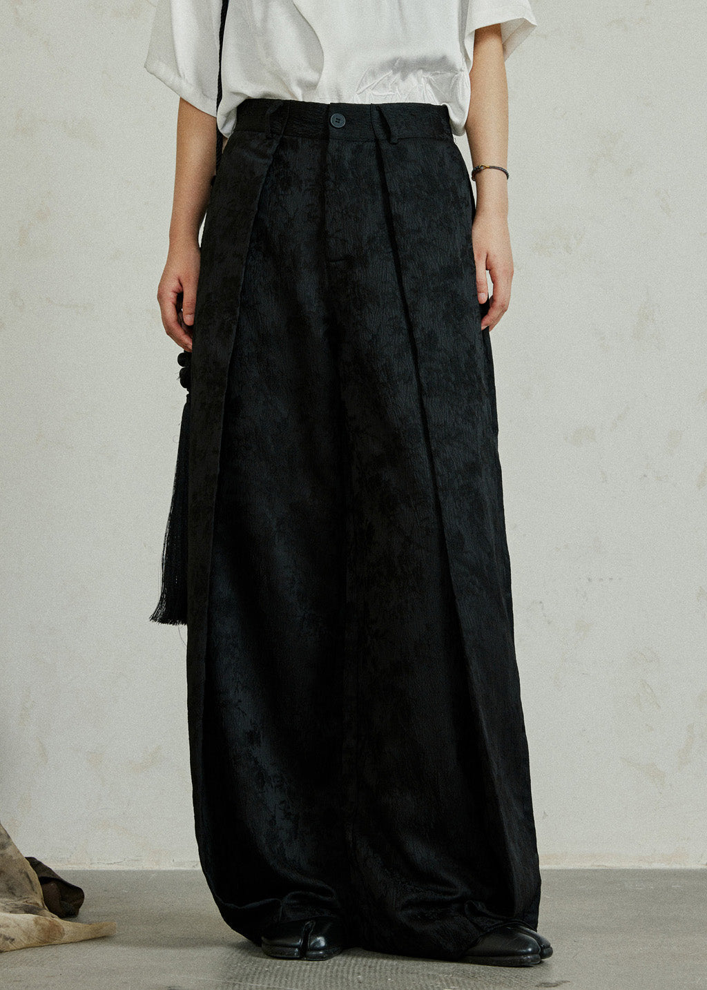Pantalon confortable en soie taille haute à poches fantaisie - EasyApparels