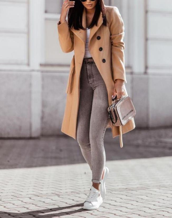 Manteau long femme hiver avec capuche élégant