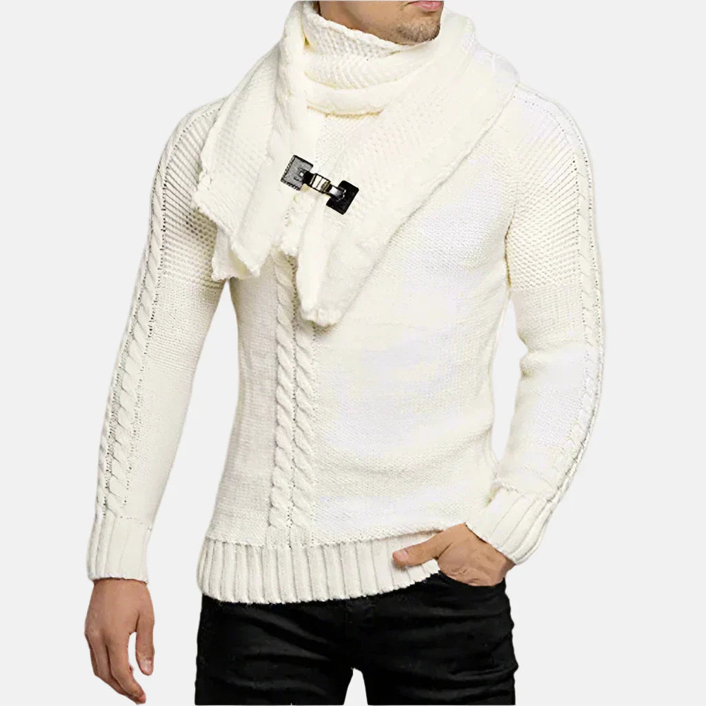 Pull Homme Col Roulé Câble Chaud et Élégant