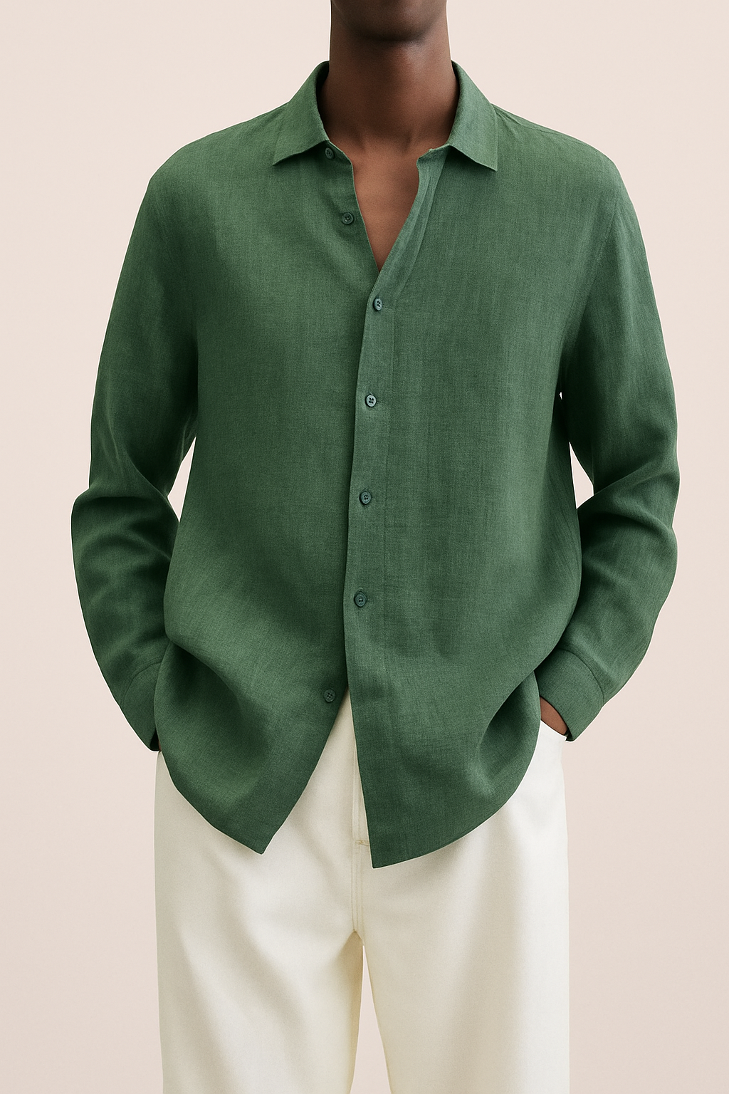 Chemise Homme Blanc Manches Longues Élégante