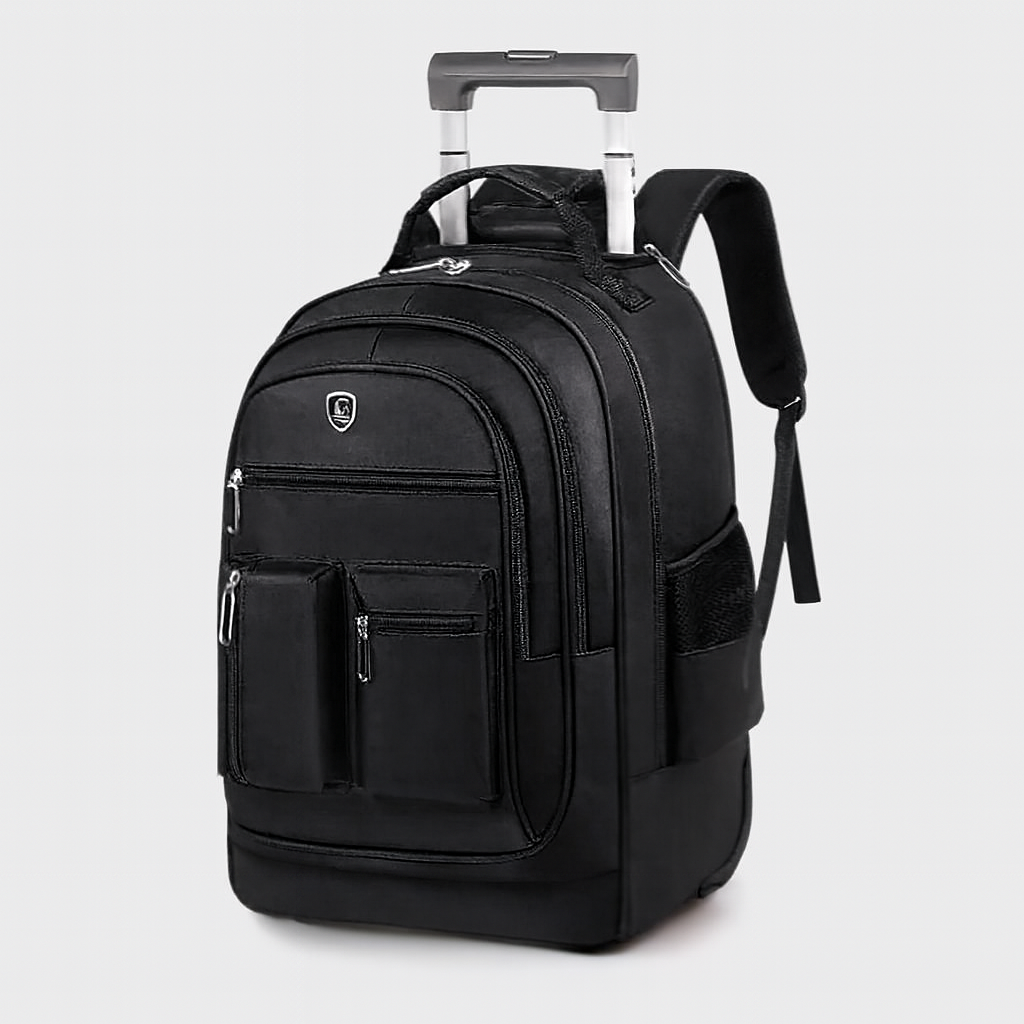 Sac à Dos Voyage Étudiant avec Roues et Sangles Réglables