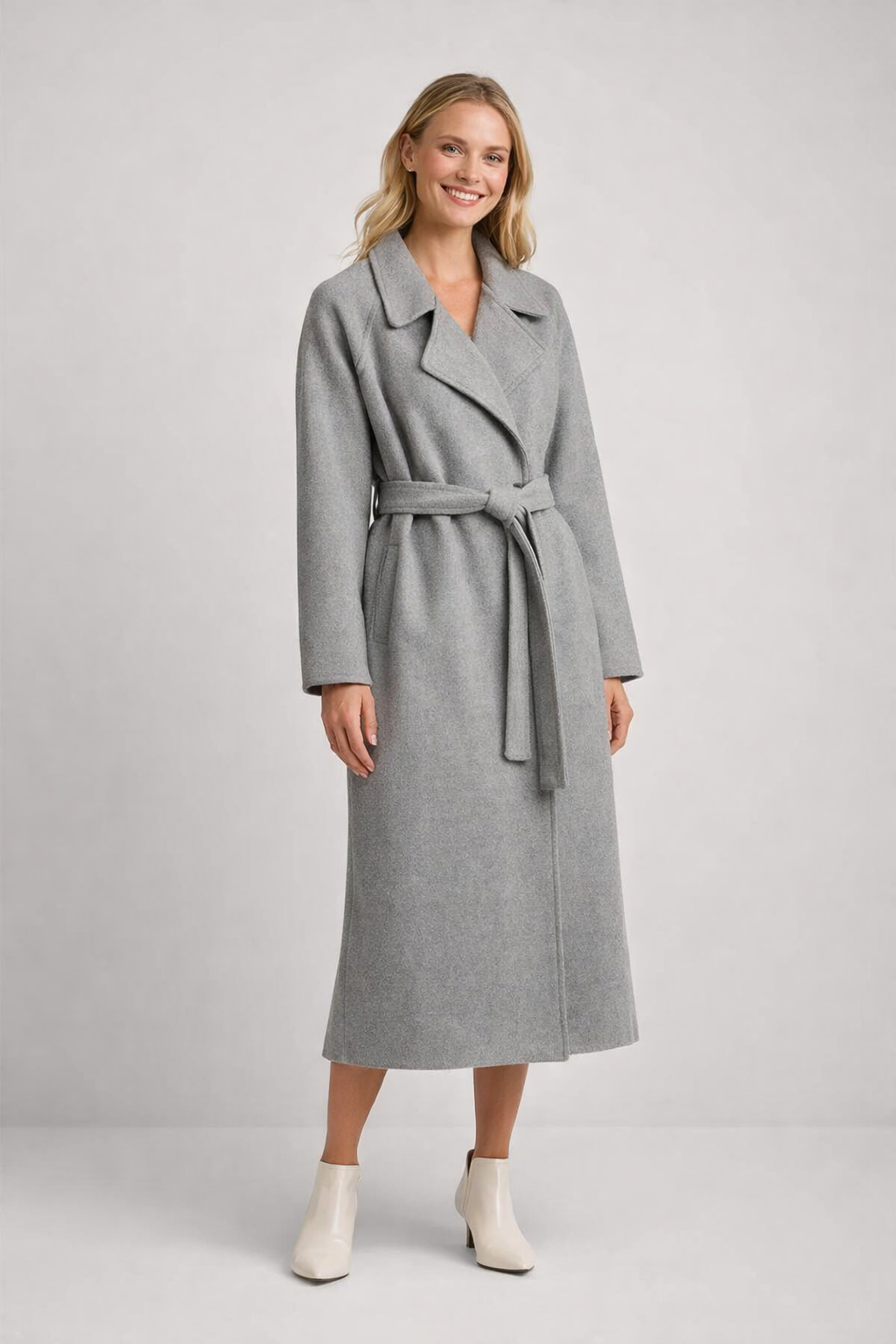 Manteau Femme Laine Douce Col Classique Élégant