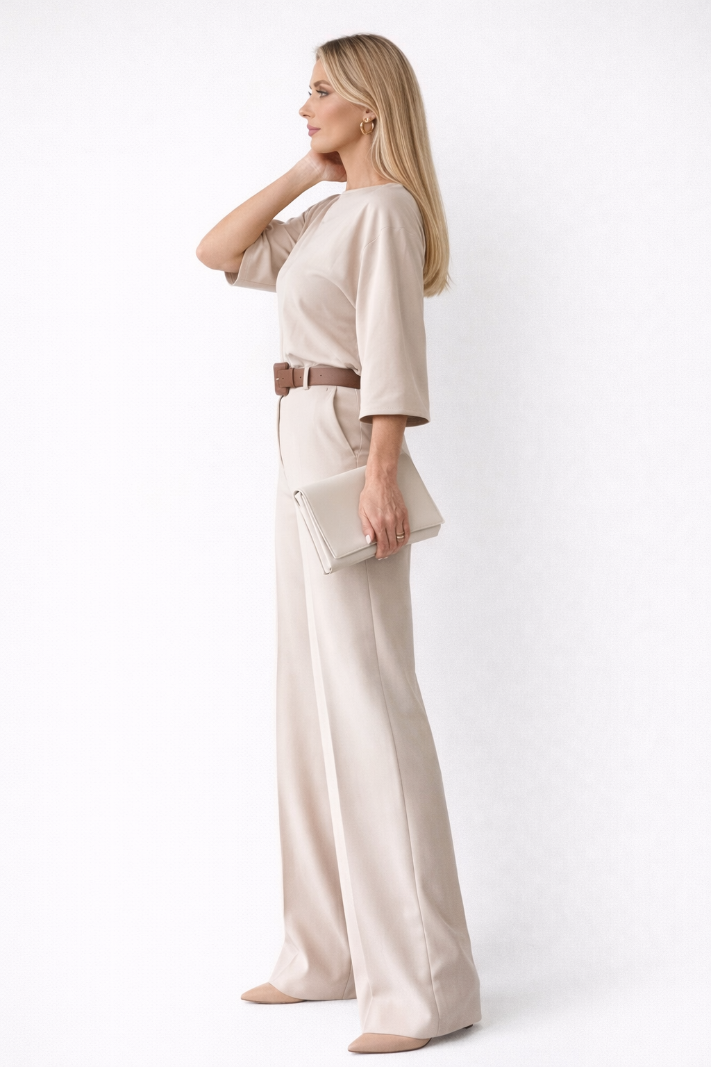 Ensemble Femme Pantalon Fluide Coupe Large Confortable