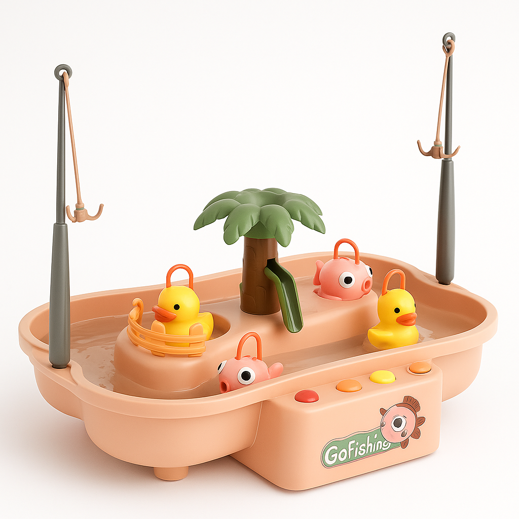 Jeu de pêche enfant coloré avec poissons et accessoires de pêche
