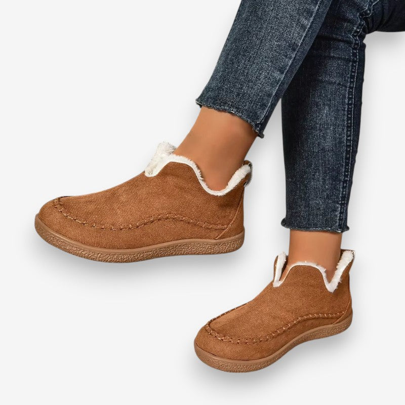 Bottines Femmes Chaîne à Talon Plat Confortable