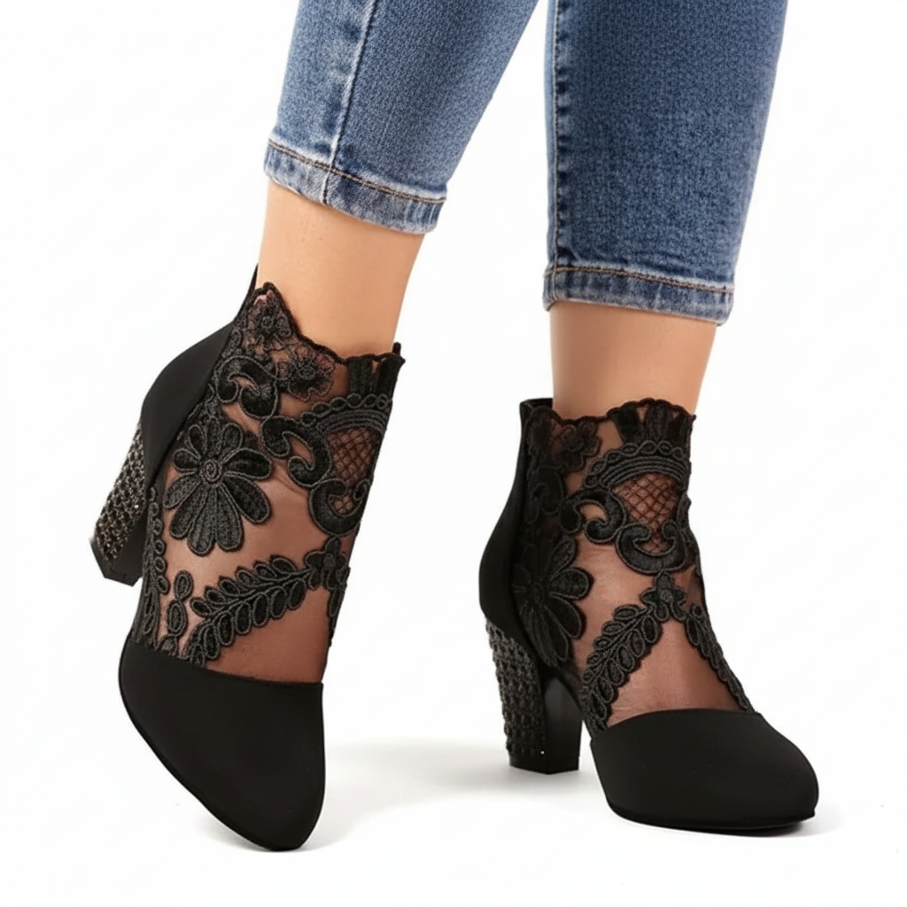 Escarpins Femme Chic avec Fleurs et Talon Haut