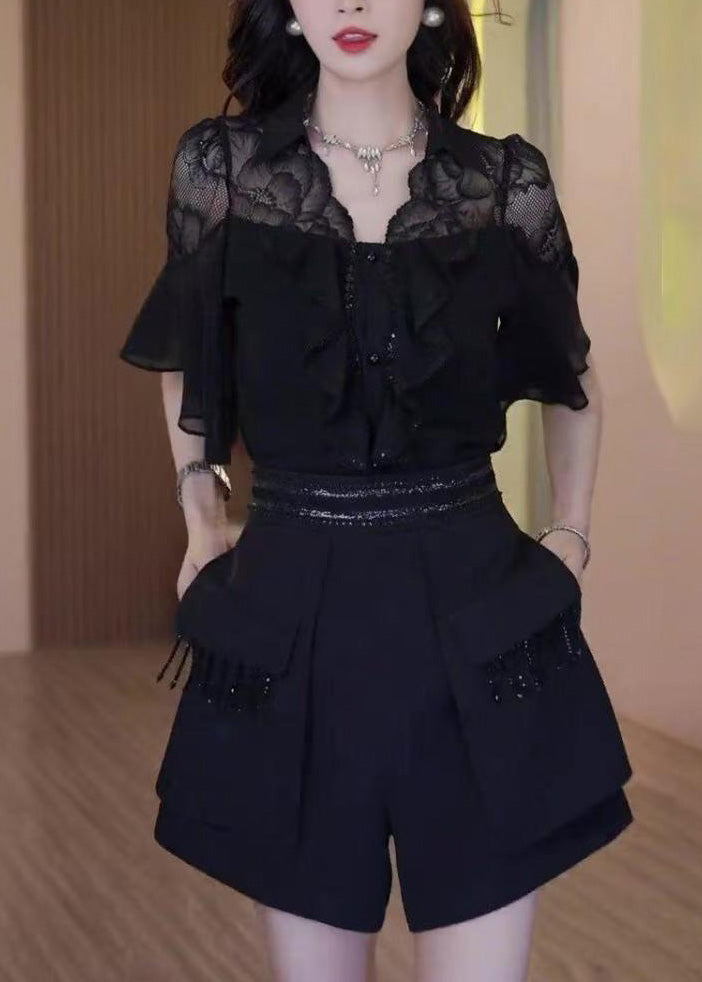 Chic Black Lace Summer Outfit - EasyApparels