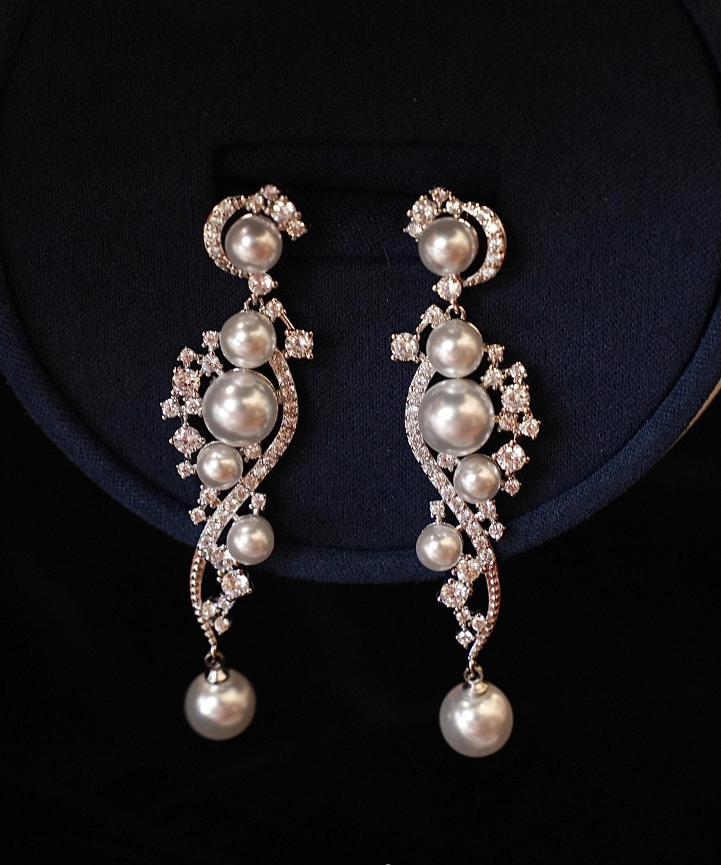 Pendientes en plata y zircon blanco elegantes - EasyApparels