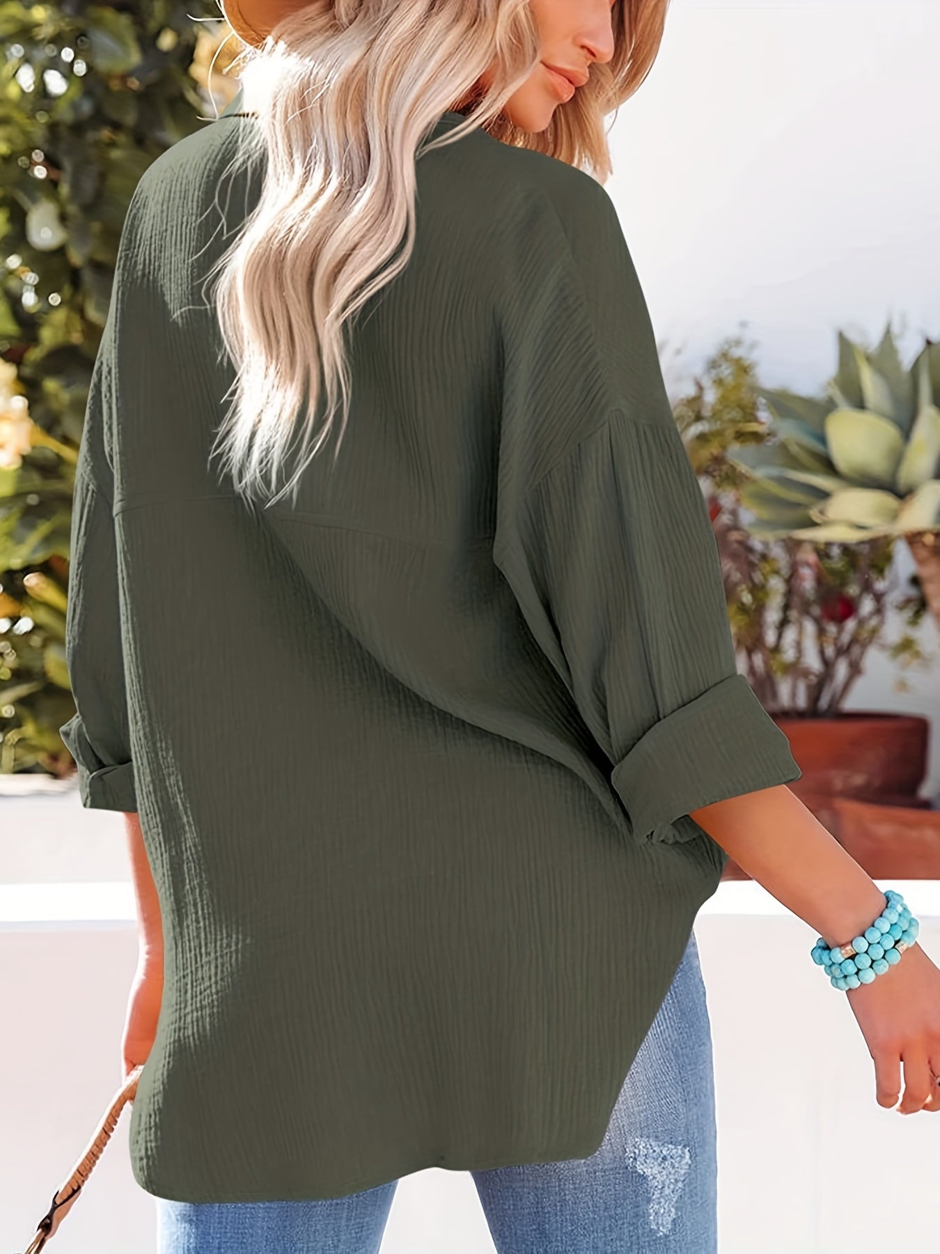 Clemarys™ – Chemise Décontractée Femme Chic à Manches Longues et Poches