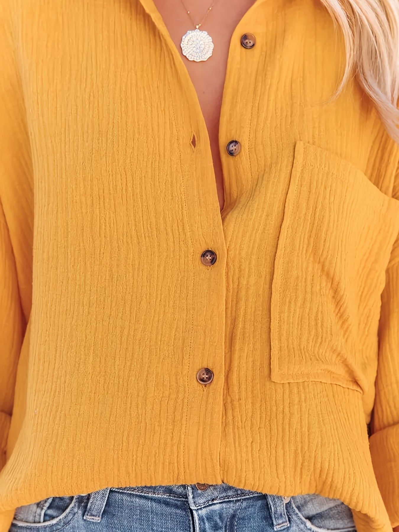 Clemarys™ – Chemise Décontractée Femme Chic à Manches Longues et Poches