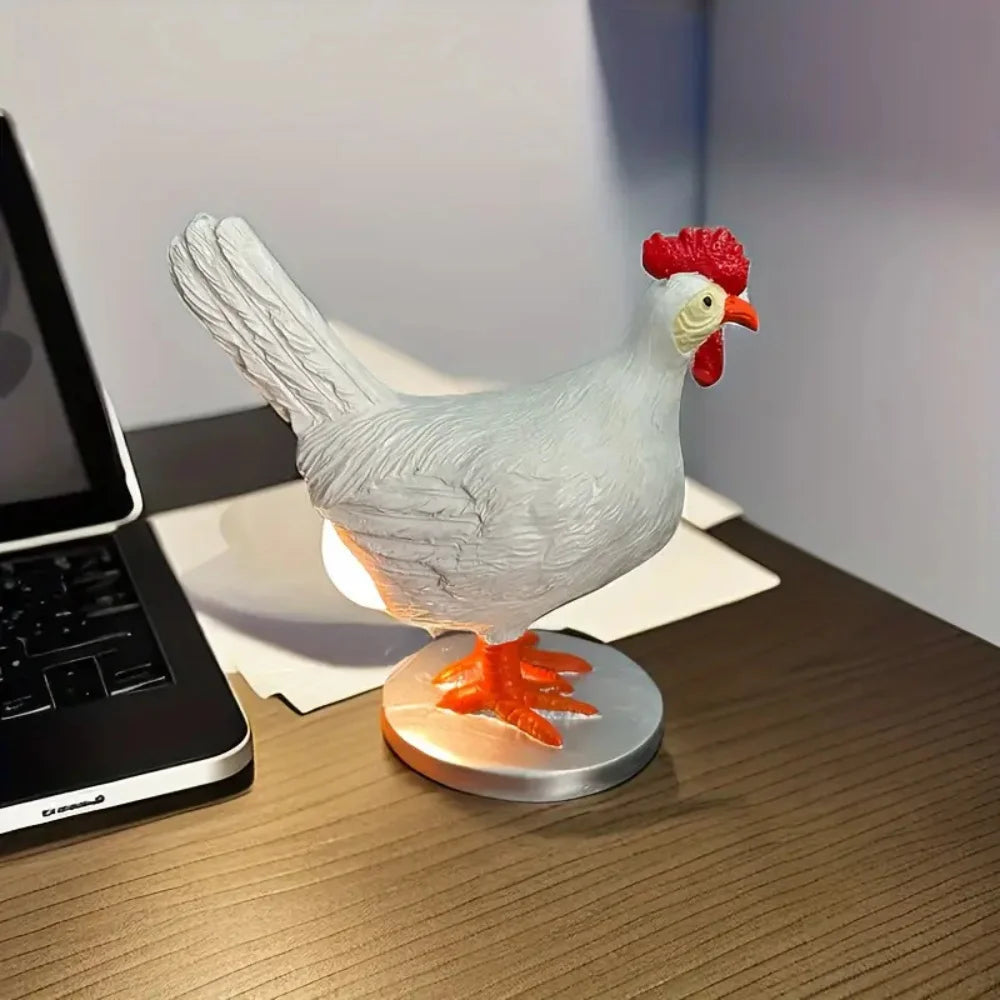 CluckGlow™ – Lampe de Table Œuf en Résine Éclairage Doux USB