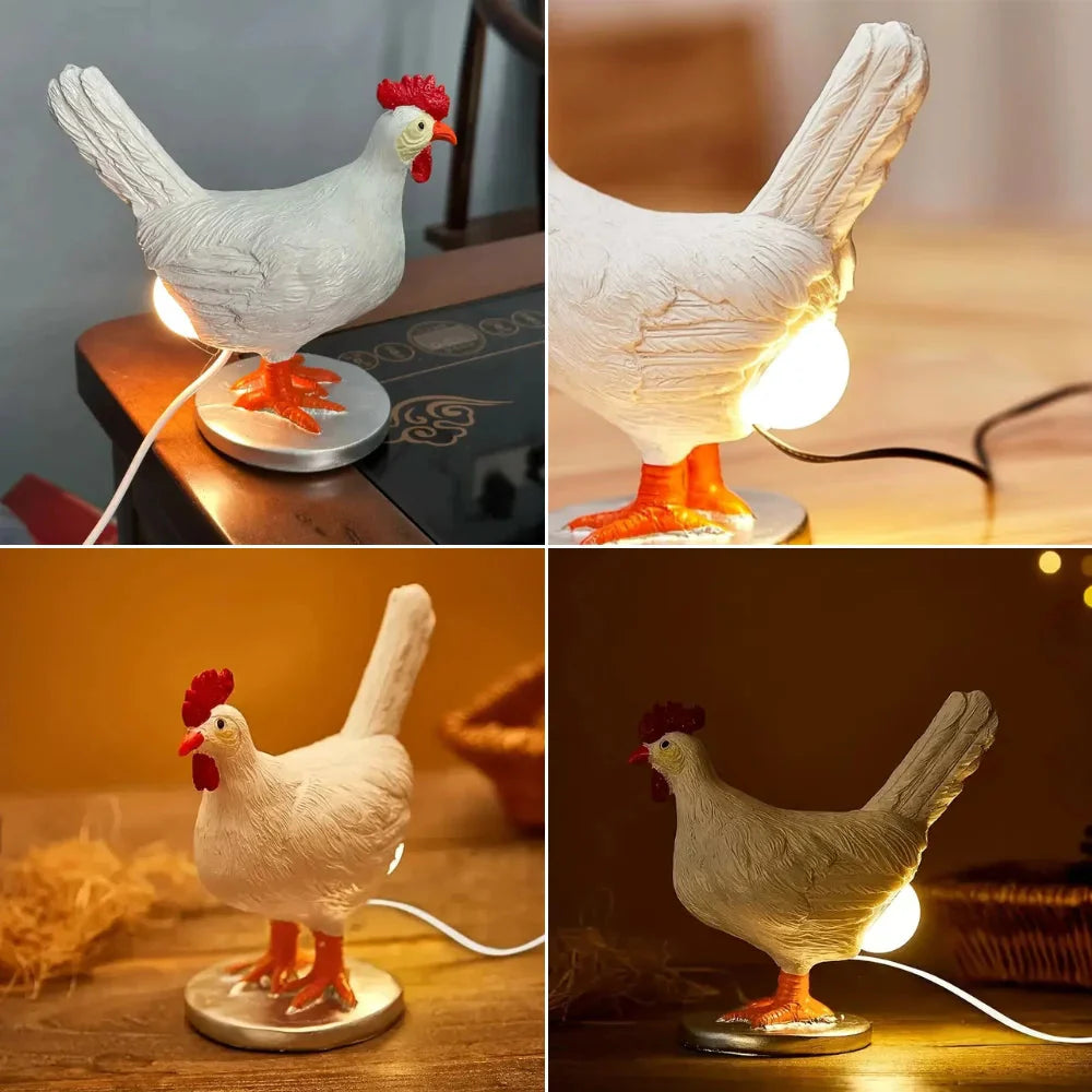 CluckGlow™ – Lampe de Table Œuf en Résine Éclairage Doux USB