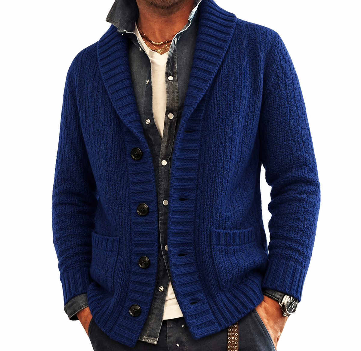 Cardigan Homme Grande Taille Doux et Élégant