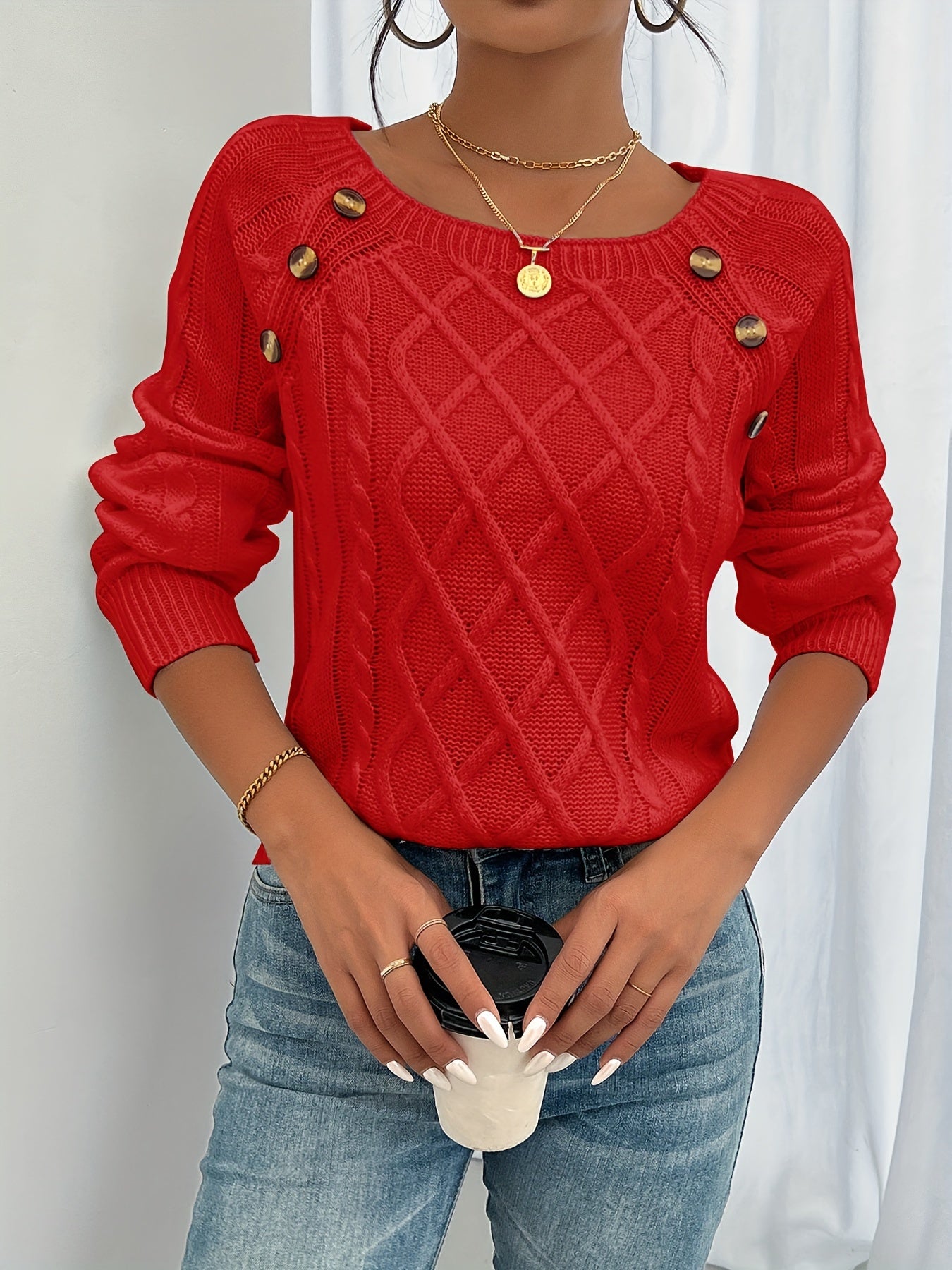 CosyTwist™ – Pull Femme Hiver Chaud & Tendance