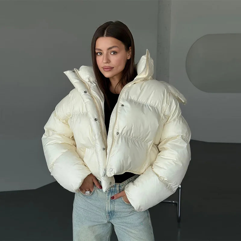 Veste Hiver Femelle Doudoune Courte Élégante