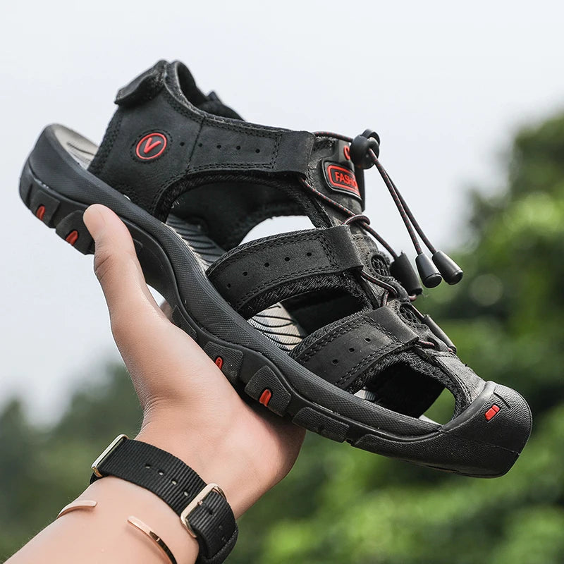 CuirÉté™ – Sandales Homme en Cuir Élégantes et Confortables pour Été