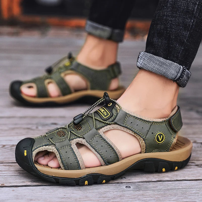 CuirÉté™ – Sandales Homme en Cuir Élégantes et Confortables pour Été