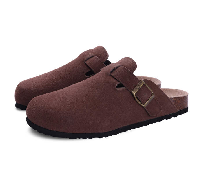 Sabot Cuir Élégant Unisexe avec Boucle en Métal
