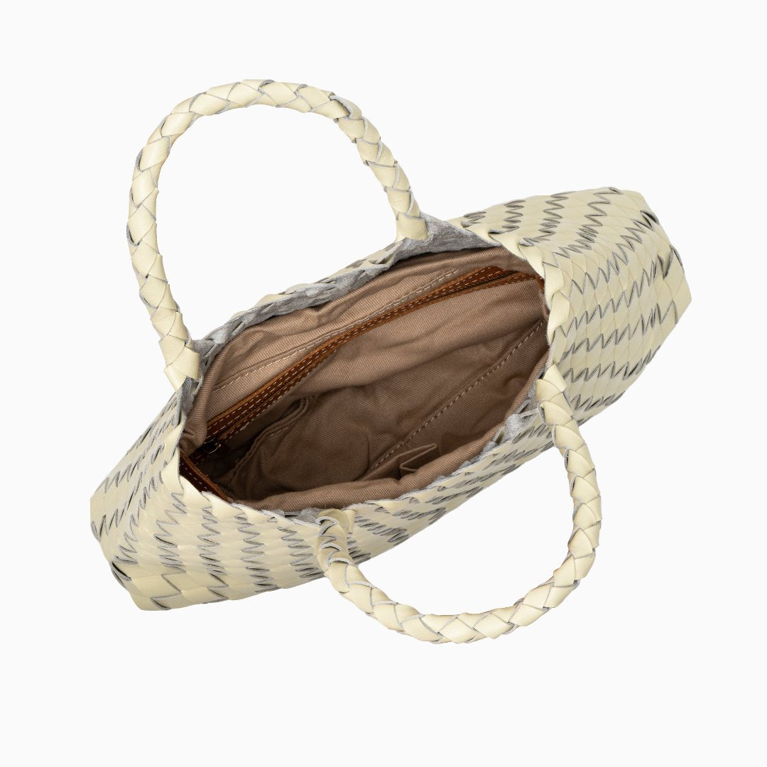 Sac à main en cuir authentique avec anses doubles pour femme