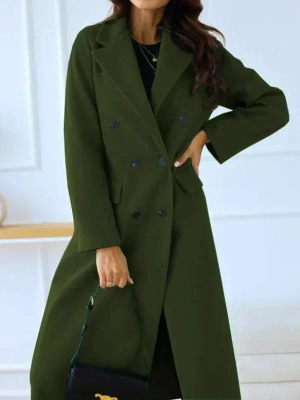 Manteau Femme Long Manches Élégant Hiver Chaud