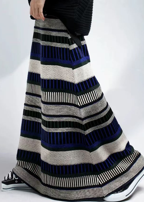Jupes trapèze rayées en maille multicolore pour automne - EasyApparels
