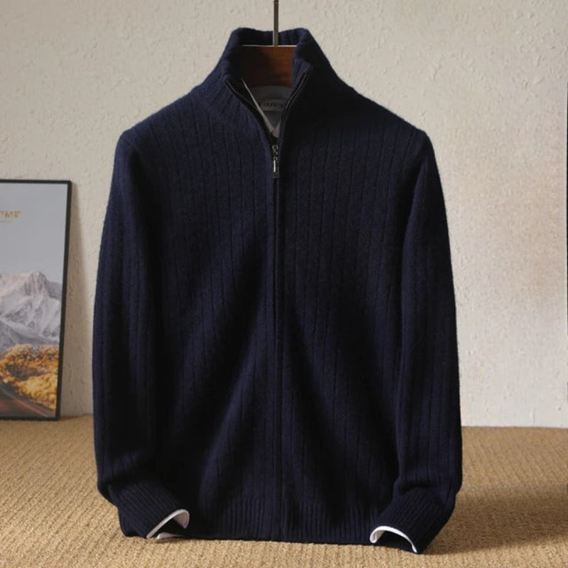 Pull Cachemire Homme Hiver Chaud et Élégant avec Fermeture Éclair