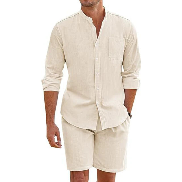 Ensemble Détente Chemise et Short de Lin Confortable