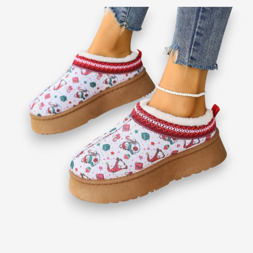 Chaussures Femmes Plateforme à Bout Arrondi Imprimé Fleur