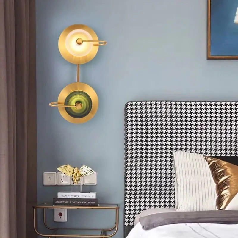 Dorevia™ – Applique Murale LED Or & Vert Moderne avec Lumière Chaude
