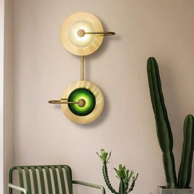 Dorevia™ – Applique Murale LED Or & Vert Moderne avec Lumière Chaude