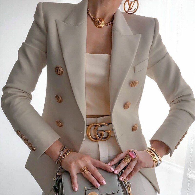 Veste Femme Élégante - Blazer Chic en Laine Douce pour Look Féminin