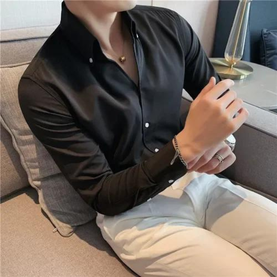 Chemise Homme Classique Manches Longues pour Bureau et Loisirs
