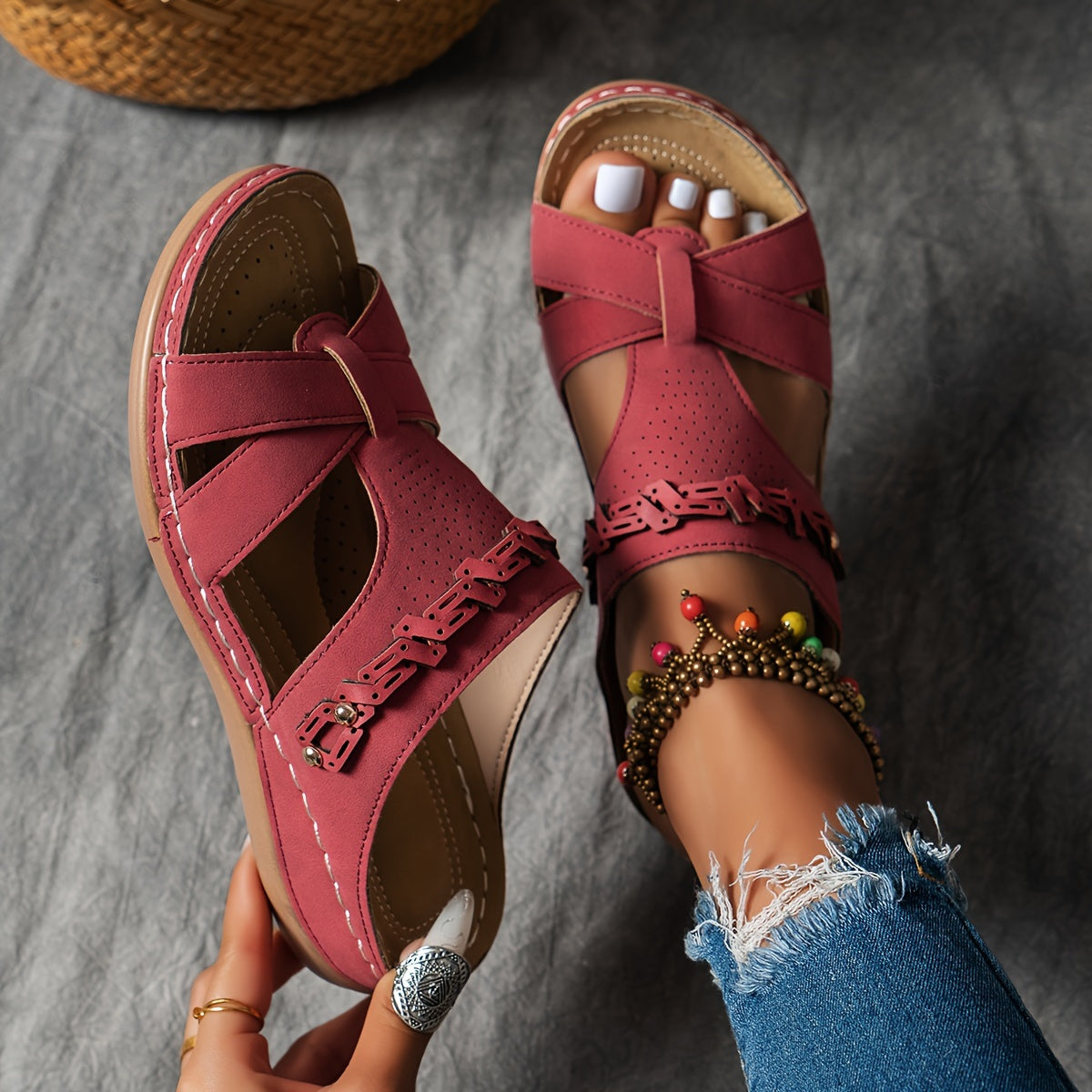 Elanea™ – Sandales Femmes Confortables à Plateforme Aérée pour Marcher l’Été