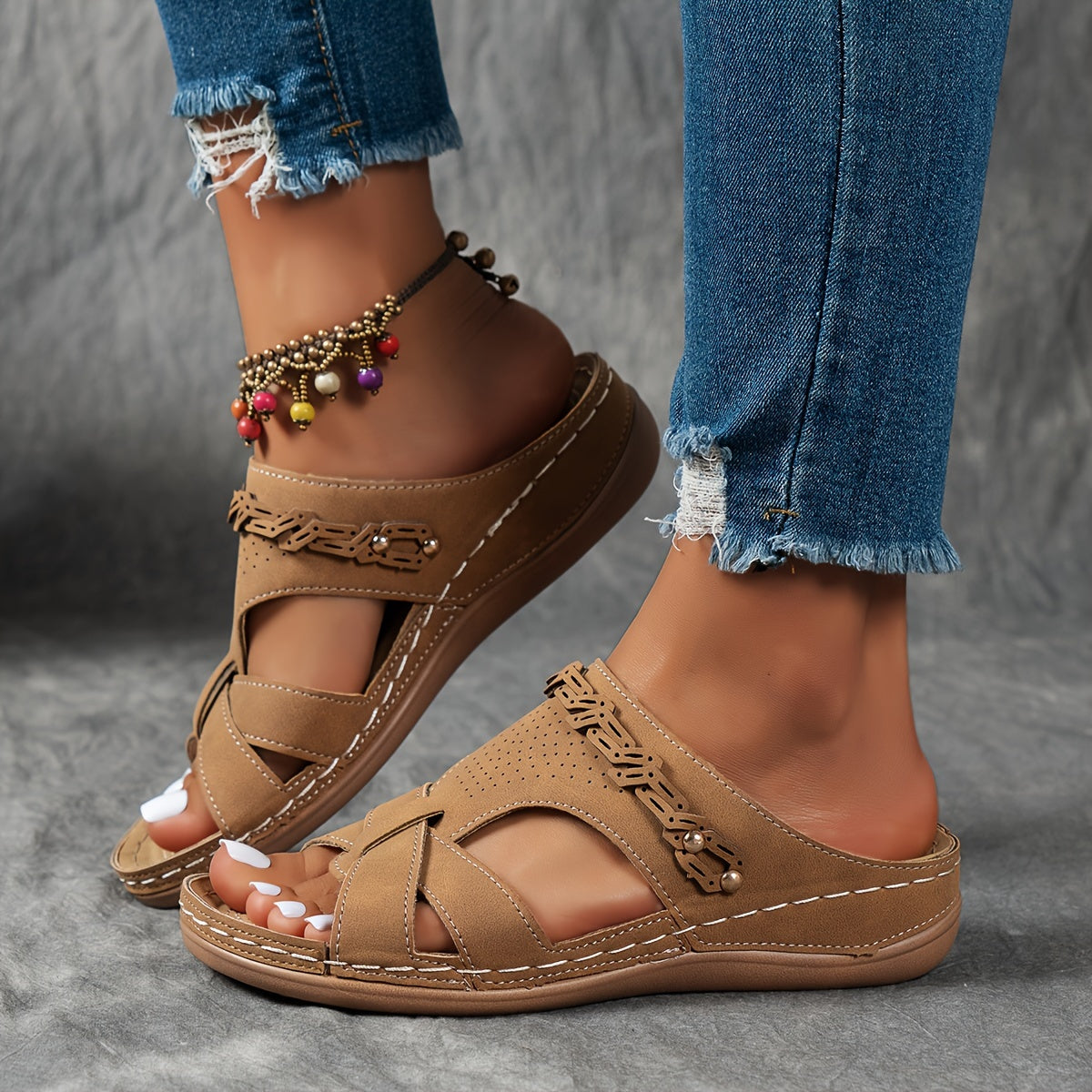 Elanea™ – Sandales Femmes Confortables à Plateforme Aérée pour Marcher l’Été
