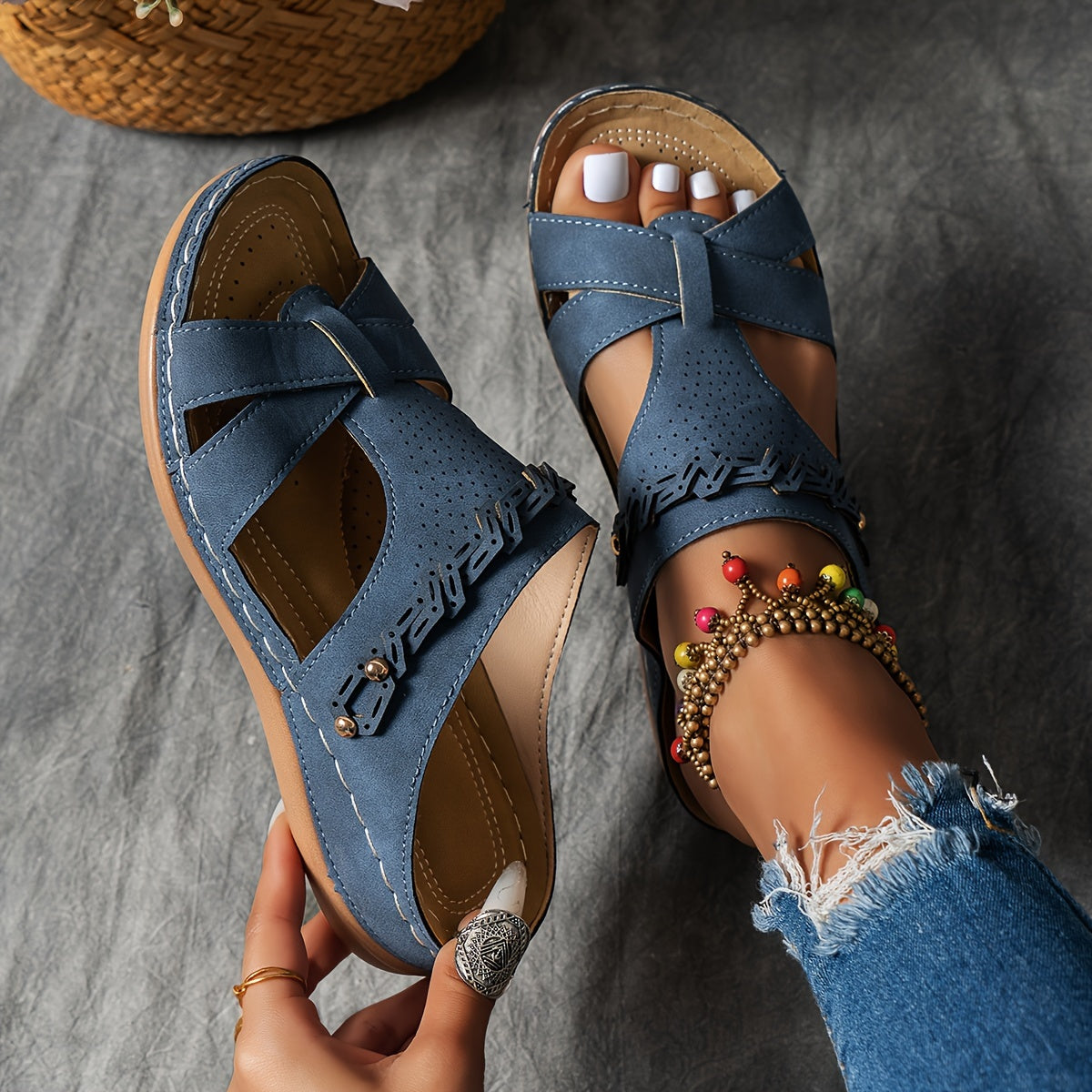 Elanea™ – Sandales Femmes Confortables à Plateforme Aérée pour Marcher l’Été