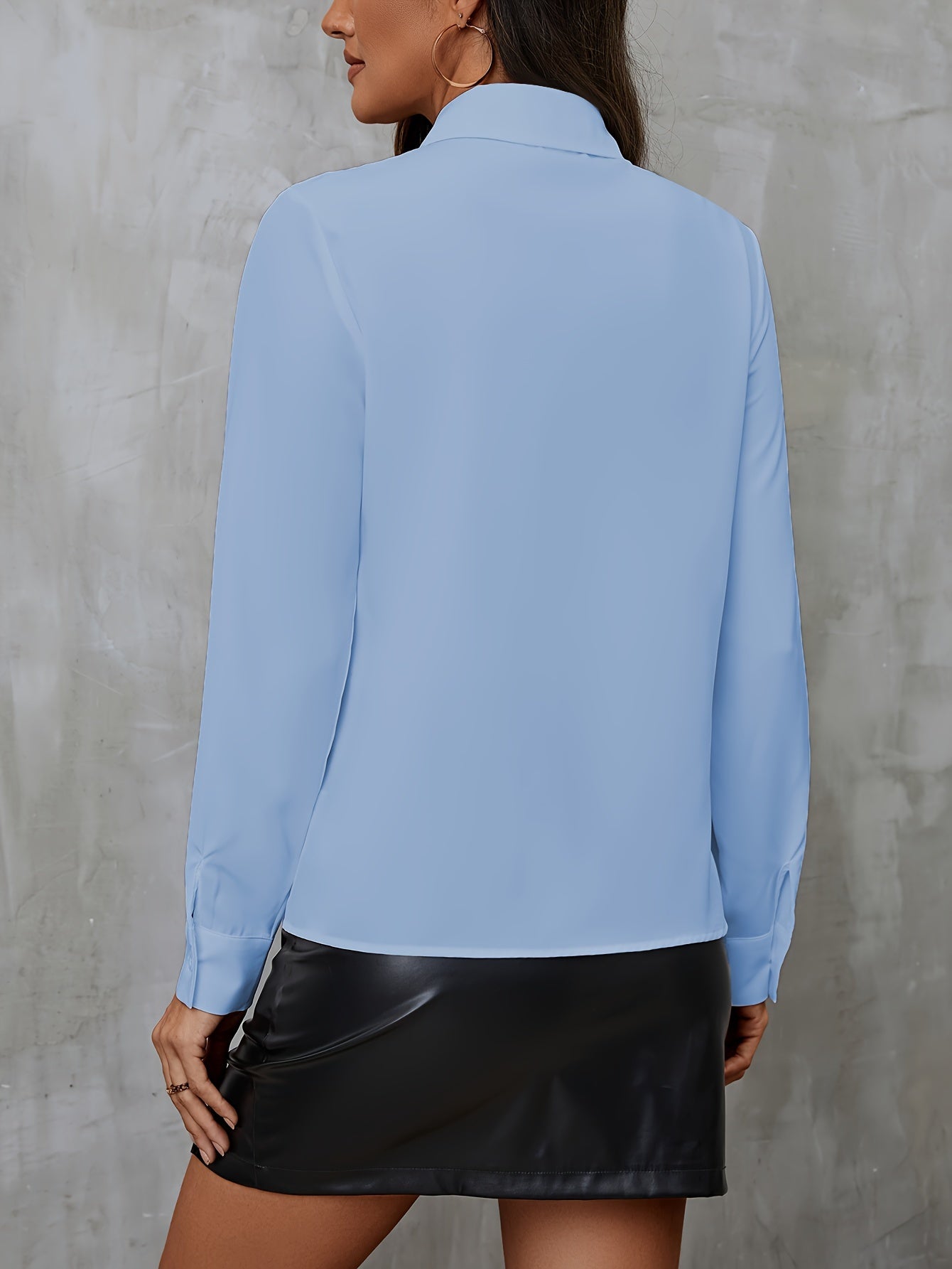Elegancia™ – Chemisier Femme Chic à Manches Longues avec Détail Volanté