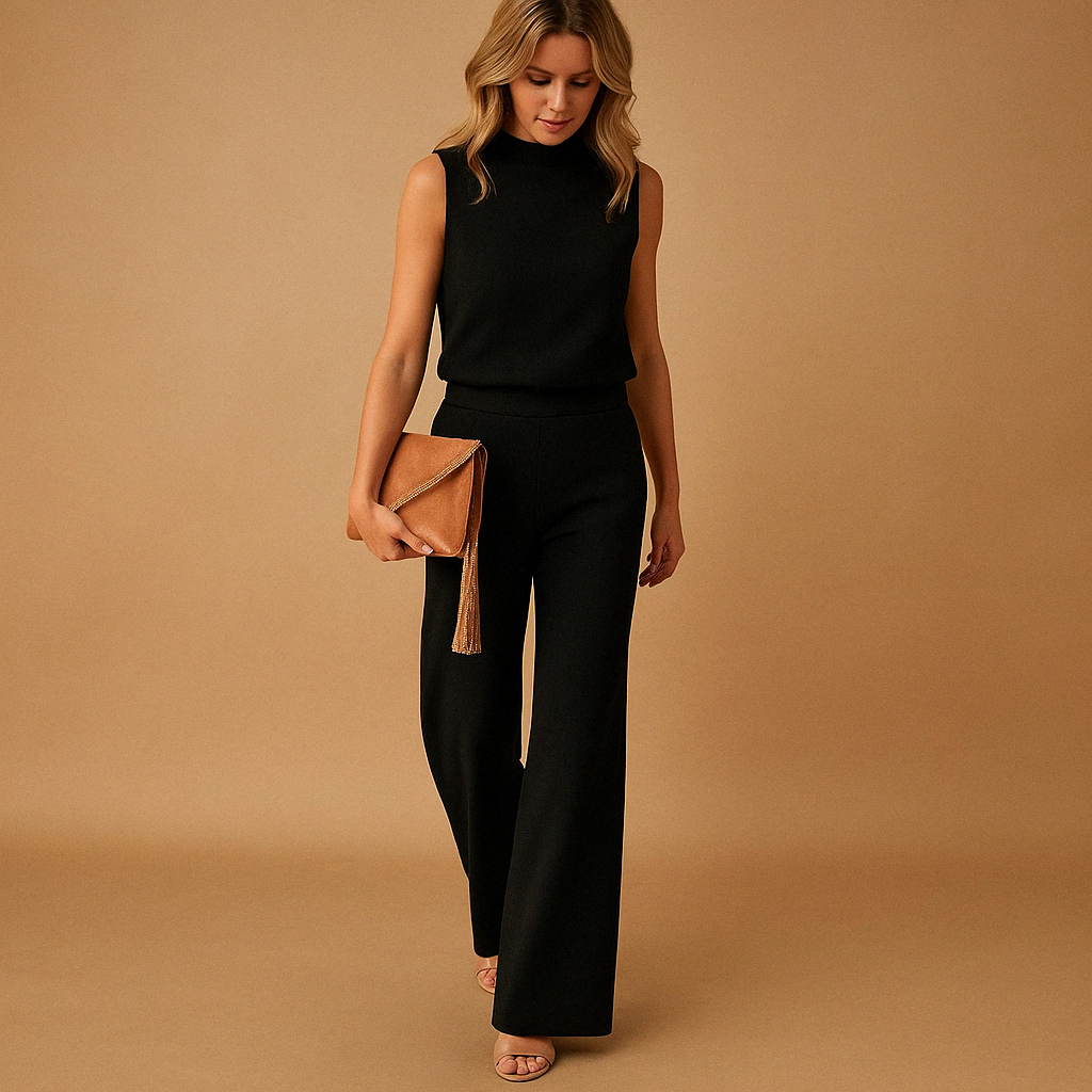 Robe Élégante Col Rond Sans Manches