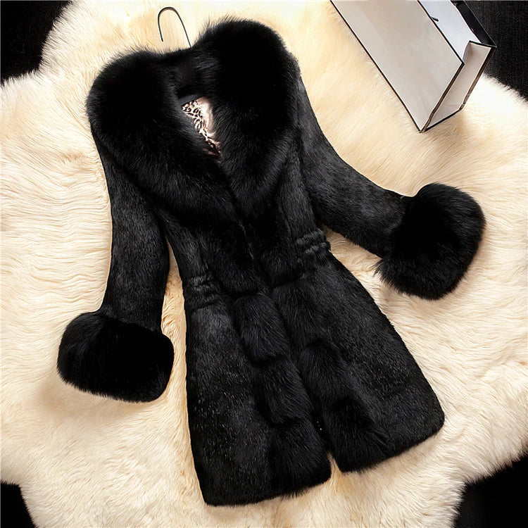 Manteau Femme Col Reversible Doux et Élégant Hiver