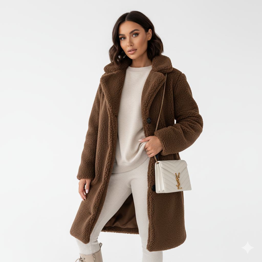 Manteau Hivernal Beige Doux et Élégant pour Femme