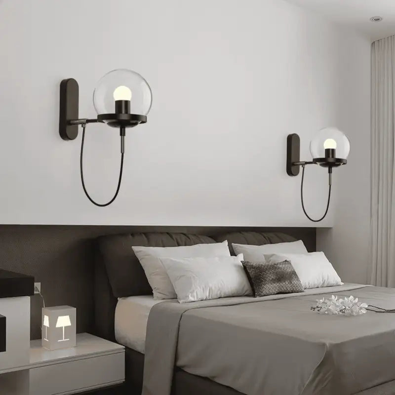Esterra™ – Applique Murale Verre & Aluminium Vintage Or & Noir