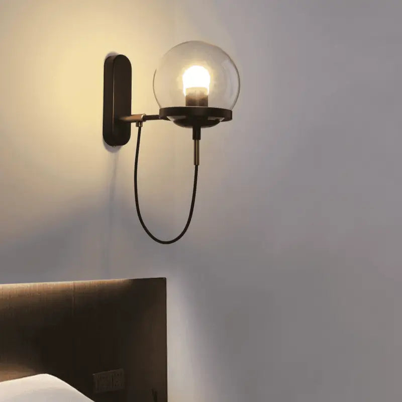 Esterra™ – Applique Murale Verre & Aluminium Vintage Or & Noir