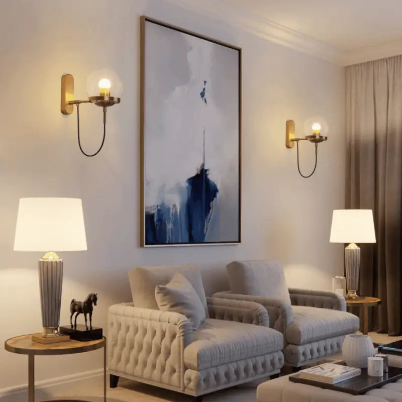Esterra™ – Applique Murale Verre & Aluminium Vintage Or & Noir