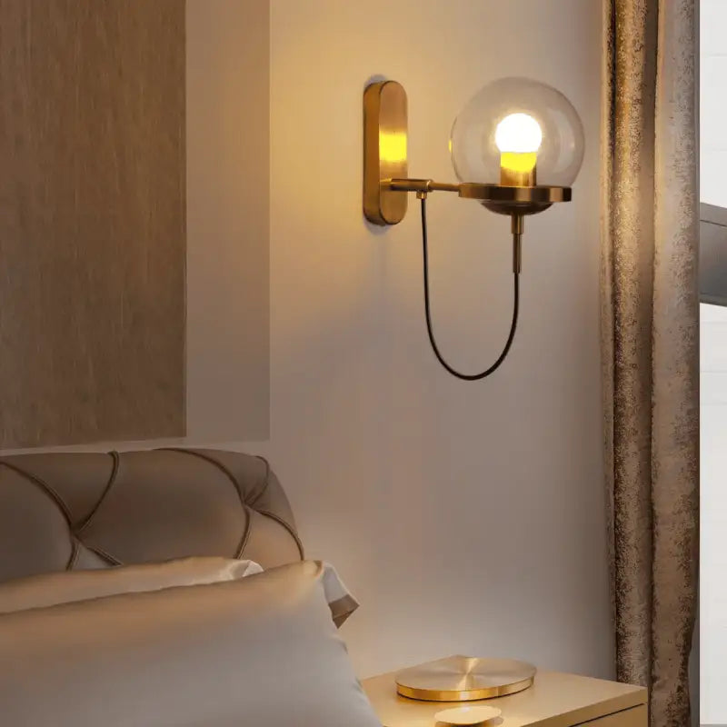 Esterra™ – Applique Murale Verre & Aluminium Vintage Or & Noir