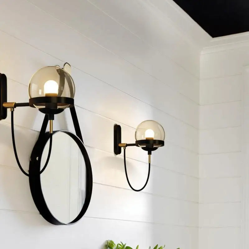 Esterra™ – Applique Murale Verre & Aluminium Vintage Or & Noir