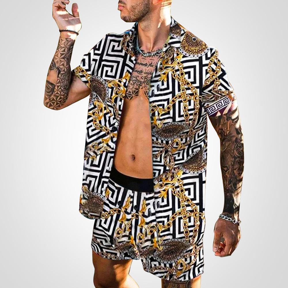 Chemise Décontractée Manches Courtes et Short de Sport
