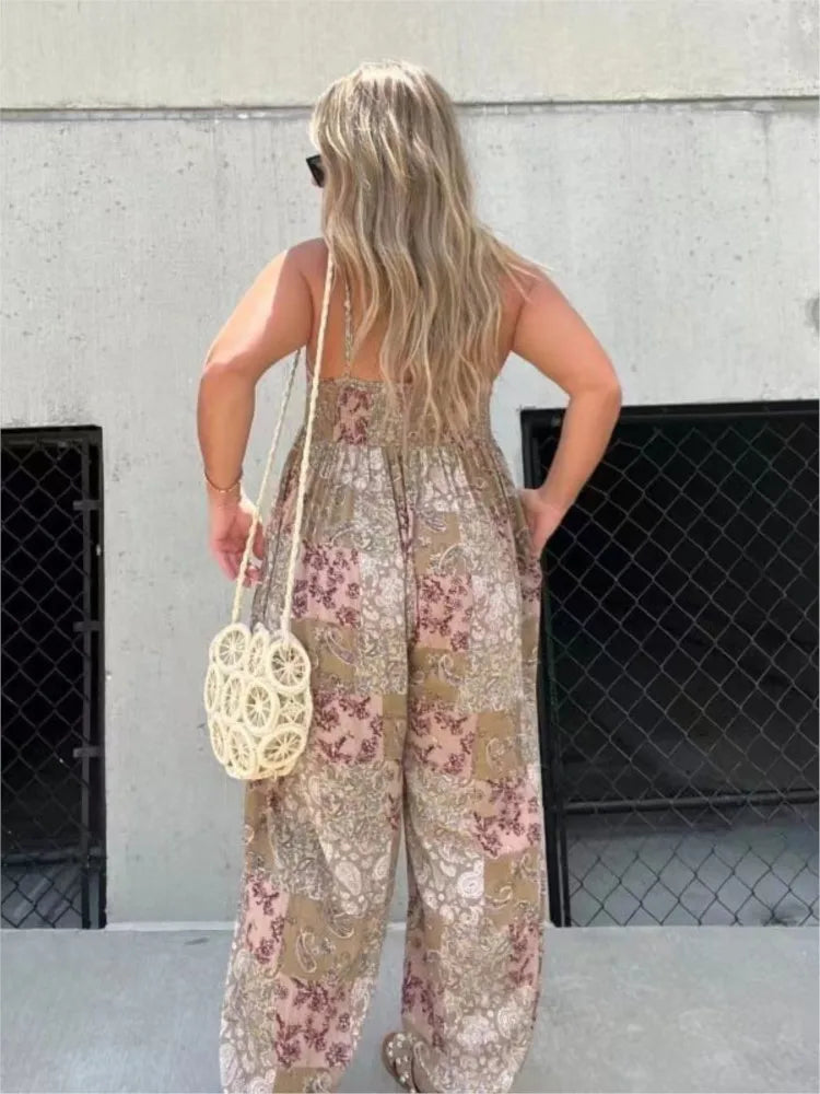 FloralChic™ – Combinaison Femme Chic à Motif Floral Légère et Confortable