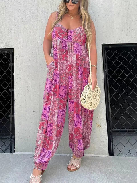 FloralChic™ – Combinaison Femme Chic à Motif Floral Légère et Confortable