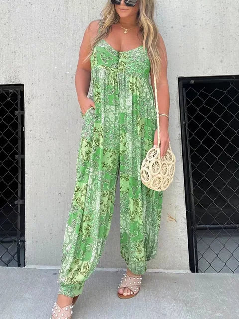 FloralChic™ – Combinaison Femme Chic à Motif Floral Légère et Confortable