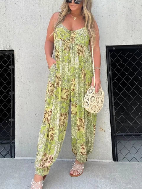 FloralChic™ – Combinaison Femme Chic à Motif Floral Légère et Confortable