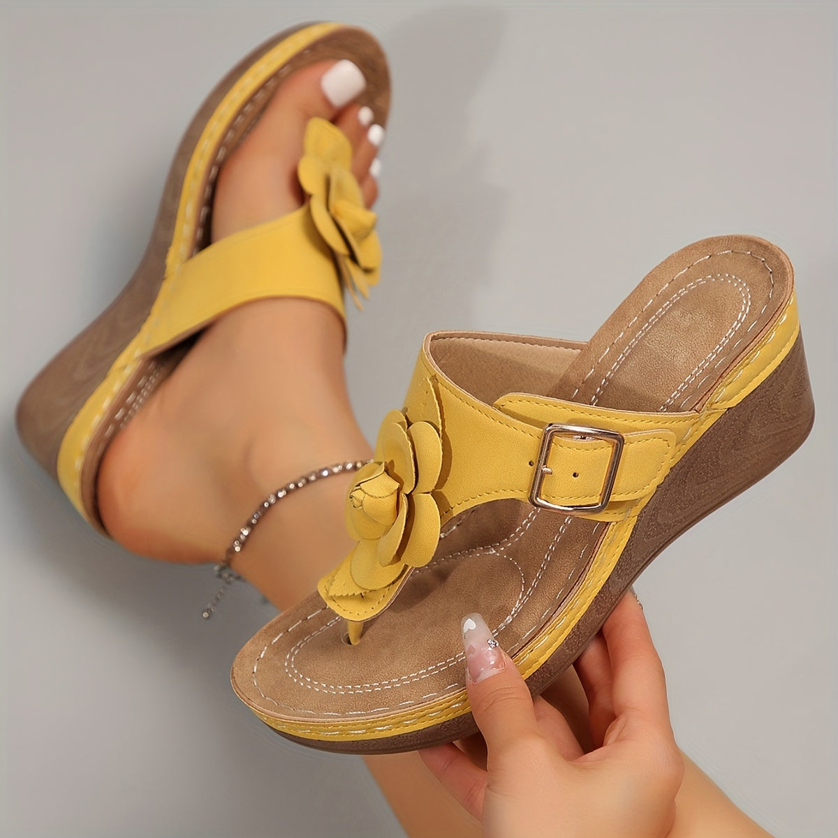 Floranya™ – Sandales Compensées Femme Confortables et Élégantes à Talon Haut